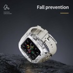 Shellbox Food-Grade Gold/Steel/Black Colored 304 44/45mm Watch Stainless Steel Case For Apple Watch With Silicon Watchband