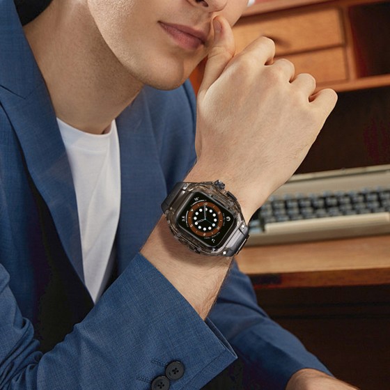 S SHELLBOX Silicone Band Translucent IP68 Rating Modify Kit Watch Protective Case Waterproof For Apple Watch Ultra 49mm